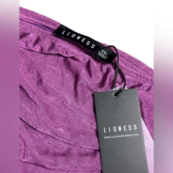 Lioness Goddess Purple Stretch Jersey One Shoulder Mini Dress Size XXL NWT - Picture 5 of 6